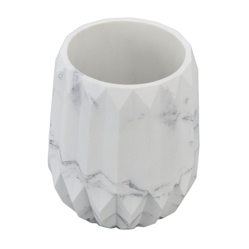 Makeup Brush Holder Durable Glossy Resin Large Capacity Modern Design