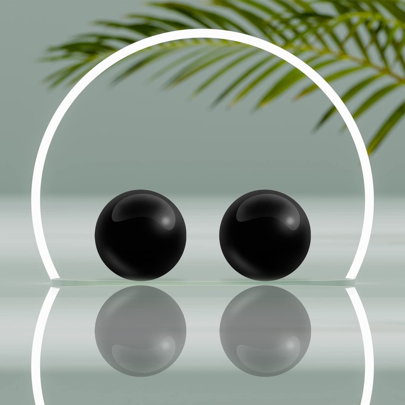 Coolrunner Bolas de baoding negras de mármol de 2 pulgadas