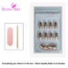 Bling Type False Nails Beige Metallic Ballerina Coffin 24 False Nails