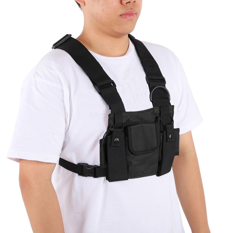 Chest Pack Adjustable Multi Pocket Functional Harness Front Vest Rig