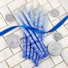 2-PK Premium Dripless Hanukkah Candles Multi Blues Frosted Thin Tapered