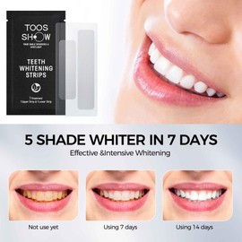 Toos Show Teeth Whitening Strips for Teeth Sensitive, 10 Shade Whiter in 14 Day Treatment，White Strips for Teeth Whitening, Non Slip Dry Strip No Residue