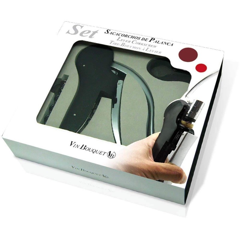 Vin Bouquet FI 004 SET Lever Corkscrew Set in Rubber