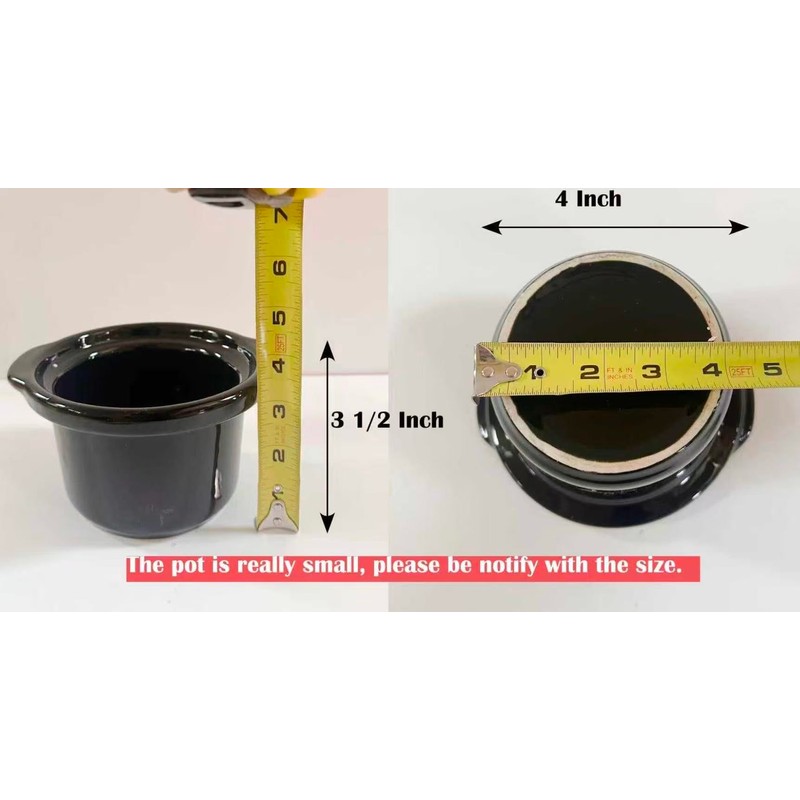 Mini Chocolate Fondue Slow Cooker, Stainless Steel, Black