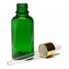 Meliars Gotero 50 Ml Cristal Verde Bulbo Dorado (25 Pzs)