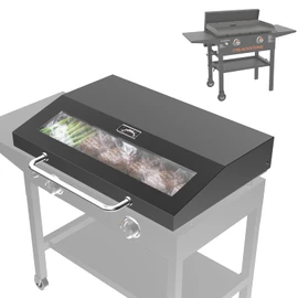 Upgrade Hinged Lid for Blackstone 28" Omnivore Griddle Hood, 5857 Visualized Glass Hard Cover/Clear View Lid for Blackstone 28" Omnivore 2206 1883 1517 etc. Flat Top Griddle Accessories w/Thermometer