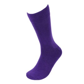 Feraricci Solid Color Polyester Socks for Men, Casual and Formal Attire Mid Rise Men’s Crew Socks - Purple