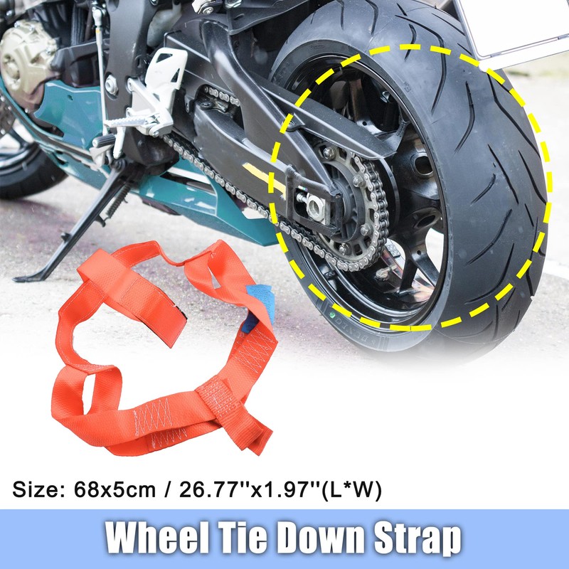 X AUTOHAUX 1 Pcs Rear Wheel Transport Tie Down Strap
