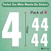 Packwith Pack of 4 Plain Bin Stickers for Wheelie Bins