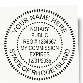 Rhode Island Notary Stamp Self-Inking - State Board Compliant, 1-5/8 Size, Ideal for Notary Public in Rhode Island - Round Self-Inking Notary Stamp RI for Efficient Notarization - RI Notarial Seal