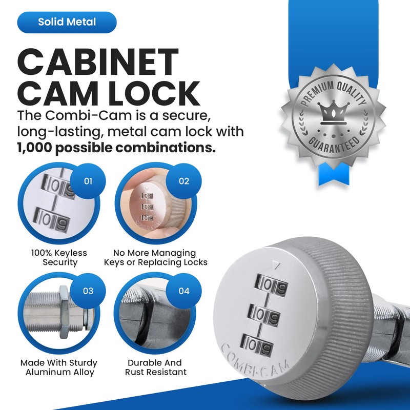 Combi-Cam Combinated Lock 7850R - Large Chrome Cam Lock |