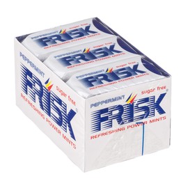 Frisk Peppermint, Caramelle Dure, Gusto Menta, Senza Zucchero, Senza Glutine, Confezione da 12 Astucci di Mentine, Formato Pratico e da Portare Sempre con te, per un Momento di Freschezza Immediata