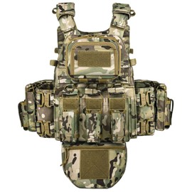 YAKEDA Tactical Training Vest with PALS System - Multi-Pocket Adjustable Straps Quick-Release Buckle for Hunting (US, Alpha, One Size, Regular, Regular, Camou2.0)