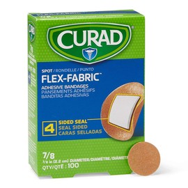 Curad Flex Fabric Spot Adhesive Bandages, Bandage Diameter is 7/8" (Box of 100)
