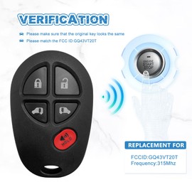 Key Fob Replacement Compatible for 2004 2005 2006 2007 2008 2009 2010 2011 2012 2013 2014 2015 2016 Toyota Sienna Smart Key Car Keyless Entry Remote Control M3N-40821302 5 Button