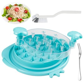 Chicken Shredder Tool Twist Large Chicken Breast Shredder Tool Twist with Brush&Fork, Visible Non Slip Meat Shredder Machine for Pork Beef Chicken (Blue, Set of 4)