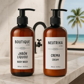 KIT JABN LIQUIDO Y CREMA 250ml LNEA BOUTIQUE AMENIDADES HOTELERAS