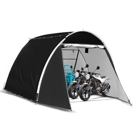 Bike Storage Shed Tent, 11.5 * 6.9 * 5.4 in,Outdoor Portable Bike Storage, 210D Oxford Fabric PU4000 Waterproof, 2 Rolling Doors, Store 4~8 Bikes, Motorcycles or Large Motorcycles, Without Floor