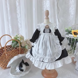HAMRETHYPPZ 1/4 1/6 1/3 BJD Ball Joint Doll Dress Doll Costume Doll Maid Clothes Ball Joint Doll Dress Princess Dress Princess Skirt Black Cute Maid Skirt Cute Lolly Skirt Holiday Dress Skirt (Head,