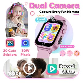 Kids Smart Watch for Girls Age 3-12 with 35 Puzzle Games, HD TouchScreen Smart Watch for Kids with Dual Camera, Video Player, Learning Card, Toddler Christmas Birthday Gifts Toy for Girls 5 6 7 8 9 10