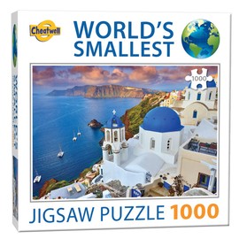 Cheatwell Games 13978 Puzzle World's Smallest 1000 Piece Jigsaw Santorini