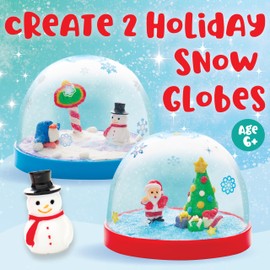 Creativity for Kids Make Your Own Holiday Snow Globes - Christmas Gifts and Crafts for Girls, Create 2 Snow Globes for Kids, Holiday Crafts for Kids Ages 6-8+, Christmas Activities for Kids