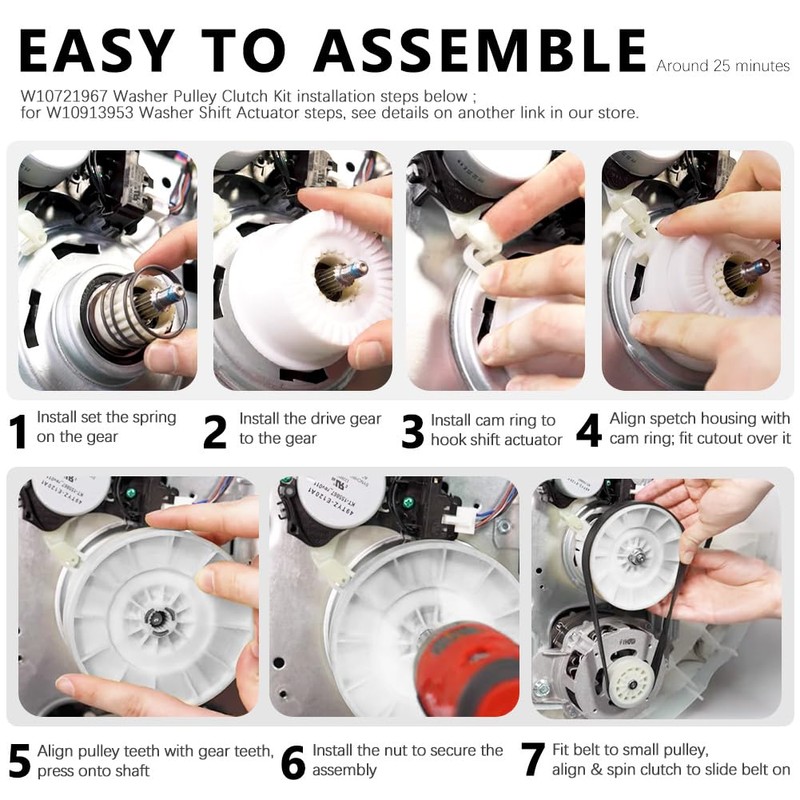 ZNTVW W10913953 W11481722 49tyz-e120a1 Washer Shifter Actuator Set