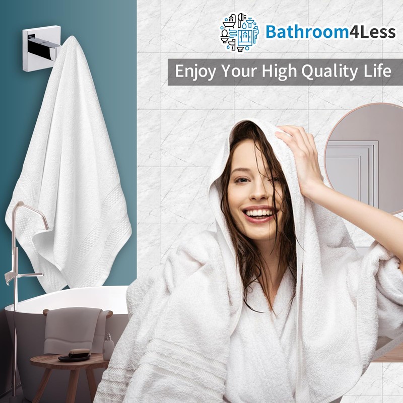 iBathUK Epsom Square Round Robe Hook, Stainless Steel Bathroom Towel