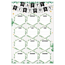WhatSign Classroom Birthday Chart - Birthday Poster Birthday Calendar Wall for Reusable Classroom Chart Laminated Boho Bulletin Board Decorations Back to School Supplies