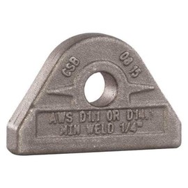 MAG-MATE PE0100 Weld-On Pad Eye, 1 Tons Working Load Limit, 2000 lb., Grey