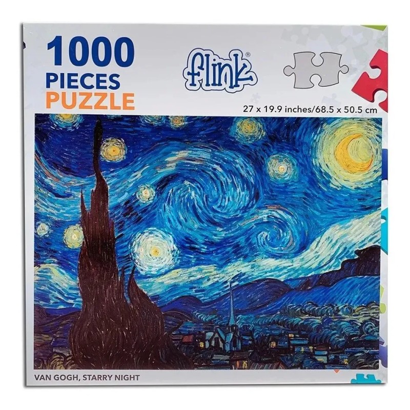 Rompecabezas Flink Noche Estrellada, Van Gogh de 1000 piezas con