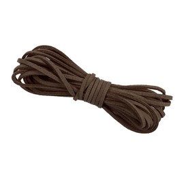 PATIKIL 5.5 Yards x 3mm Faux Suede Leather Cord, Leather Lace String for Bracelet Necklace Beading Making DIY Crafts, Dark Brown