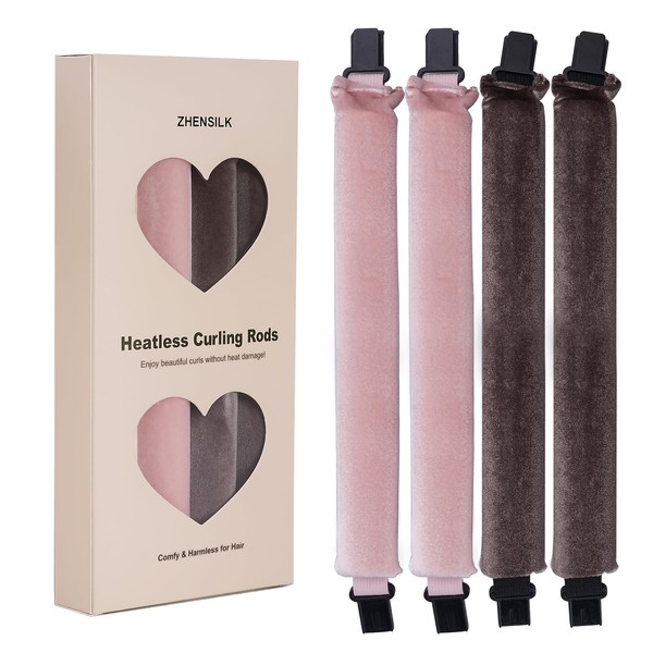 Heatless Hair Curler Set – 4PCS Velvet Overnight Blowout Rods
