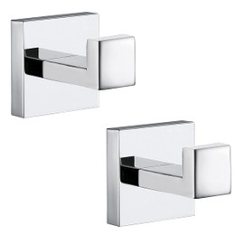 Delarkusi Towel Hooks for Bathrooms, Polished Chrome Towel Hook for Kitchen Bathroom, SUS304 Stainless Steel Coat Hook, Heavy Duty Towels Holder Hooks for Hanging，2 Pack