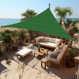 Shade&Beyond Custom Sun Shade Sail 7'x10'x12.2' Triangle Sun Sail Shades Patio UV Block Breathable for Garden Yard Activities, Green (We Make Custom Size)