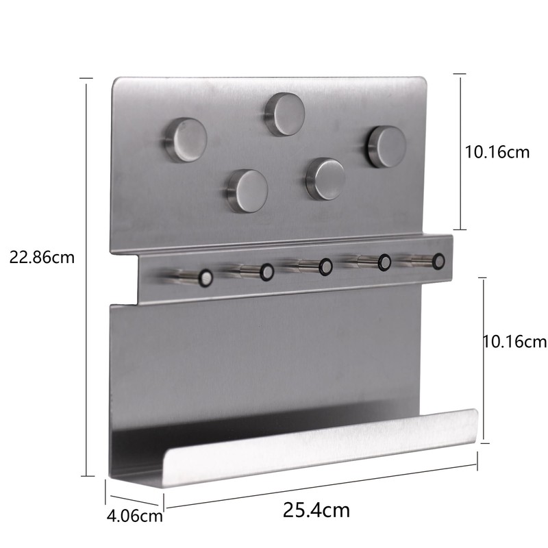 LuHeToz Stainless Steel Key and Letter Holder with Magnetic Memo
