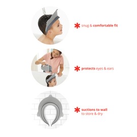 Skip Hop Baby Shower Cap, Moby Bath Visor, Grey