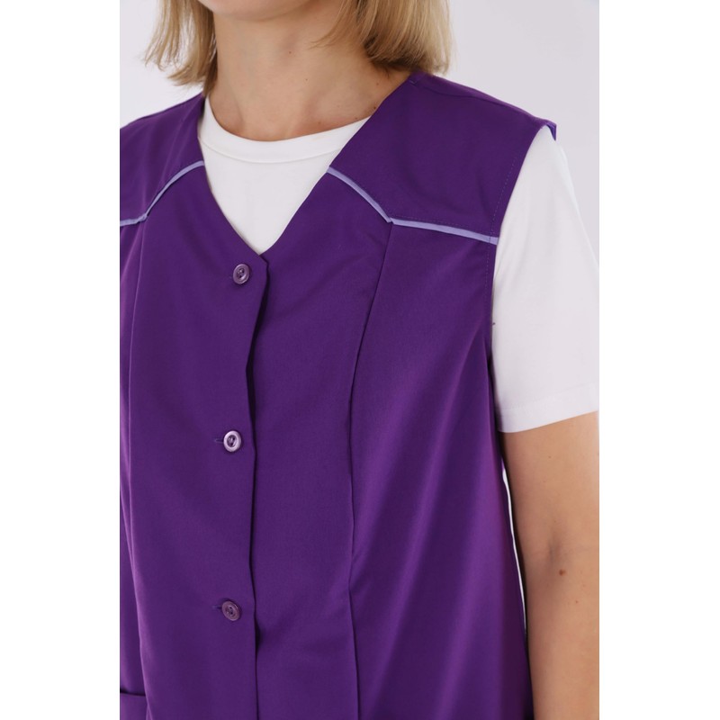 Women's Sleeveless Cooking Apron Apron Button Coat Plain House Dress,
