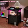 Fixwal Night Stand with Charging Station, LED Nightstand with U-S-B