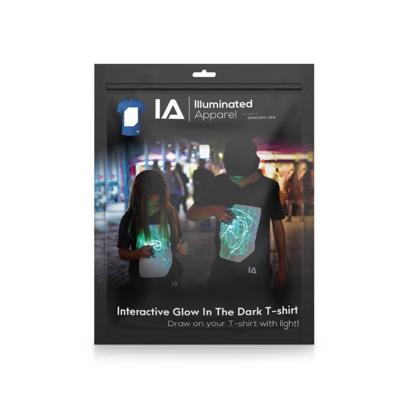 Illuminated Apparel playera interactiva que brilla en la oscuridad, diversión