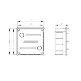 Junction Box 76X76X52 Terminal Box Flush-Mounted Junction Box with Lid Polypropylene Cover T 1 6380