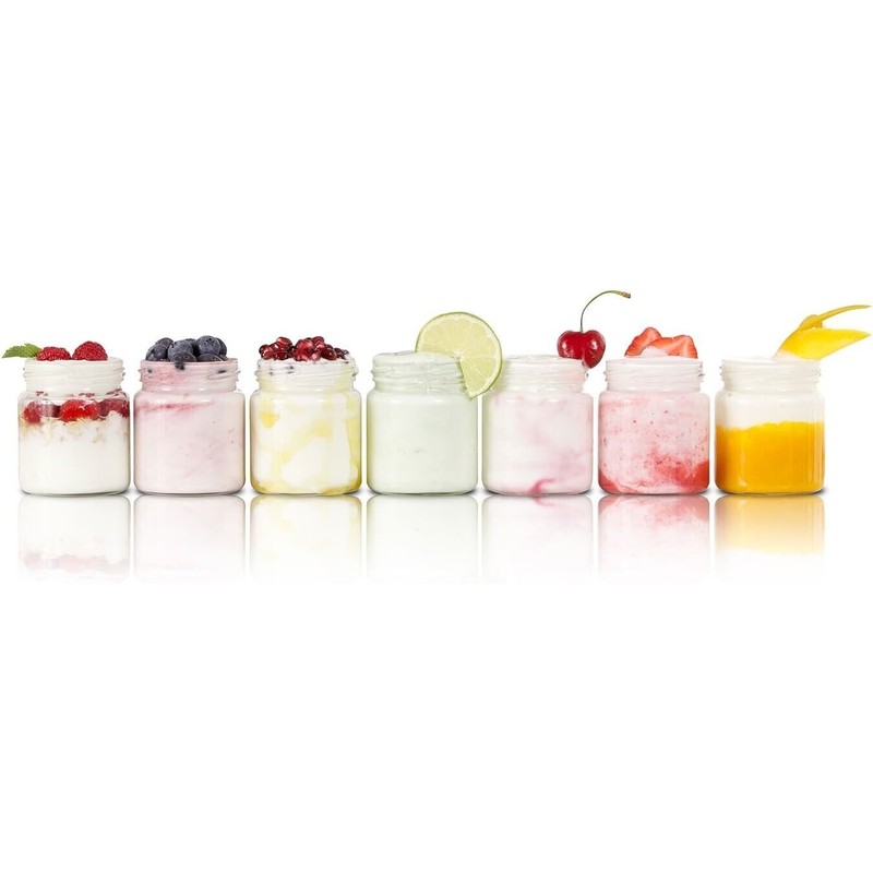 Dash Probiotic Yogurt Maker Time Control Steel Base Glass Jars