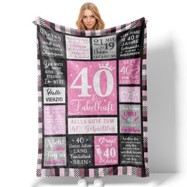 Tutukyle 40 Geburtstag Frauen, Geschenk 40 Geburtstag Frau, 40 Jahre Geburtstag Frau Flauschig Wohndeck 150x130CM Decke, Geschenke für Frauen Mama, Ehefrauen