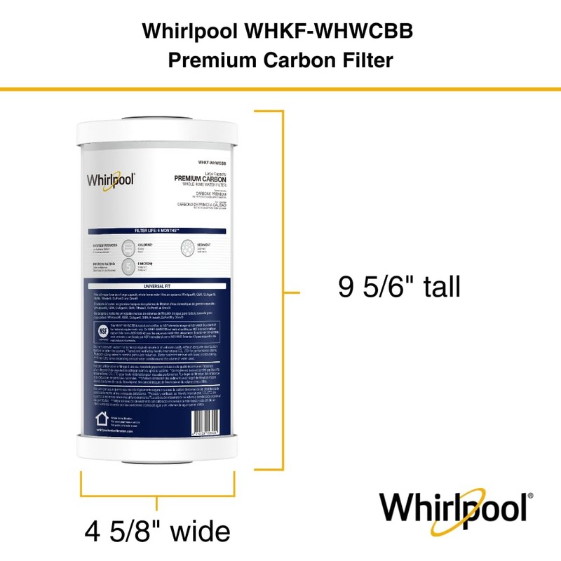 Whirlpool 10" x 4.5" Premium Carbon Water Filter WHKF-WHWCBB, NSF