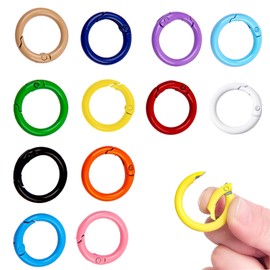 Carabiner Round, 25 mm Carabiner Hook Round Key Ring, Small Carabiner Key Ring, O Ring Key Ring for Key Ring, Backpack, Pendant, Paracord (Colourful)