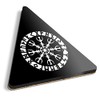 1 x Triangle Coaster - Greek Rune Design Cork Backed