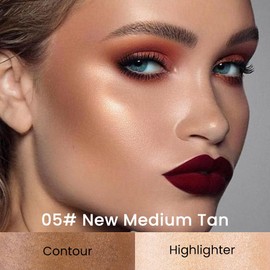 evpct 2in1 Face Shaping & Contouring Stick Cream Contour Concealer Bronzer Stick Makeup Kit for Beginner Face Highlighter Makeup Stick contorno maquillaje de maquillaje profesional,NEW Medium Tan