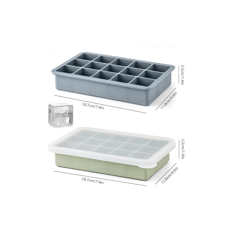 Moldes y Bandejas de Silicona para Hielo (2 uds) Con