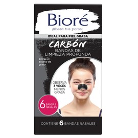Biore Bandas de Limpieza Profunda con Carbon Natural, 6 Piezas
