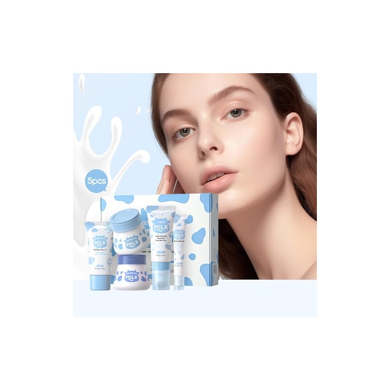 Set Regalo Cuidado Piel Mujer Kit Leche Piezas Esenciales Crema